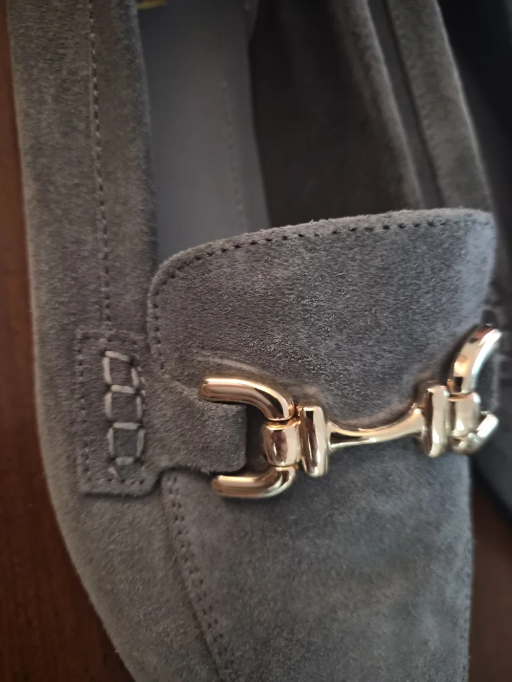Zara Gray Suede Women's Bit Loafers